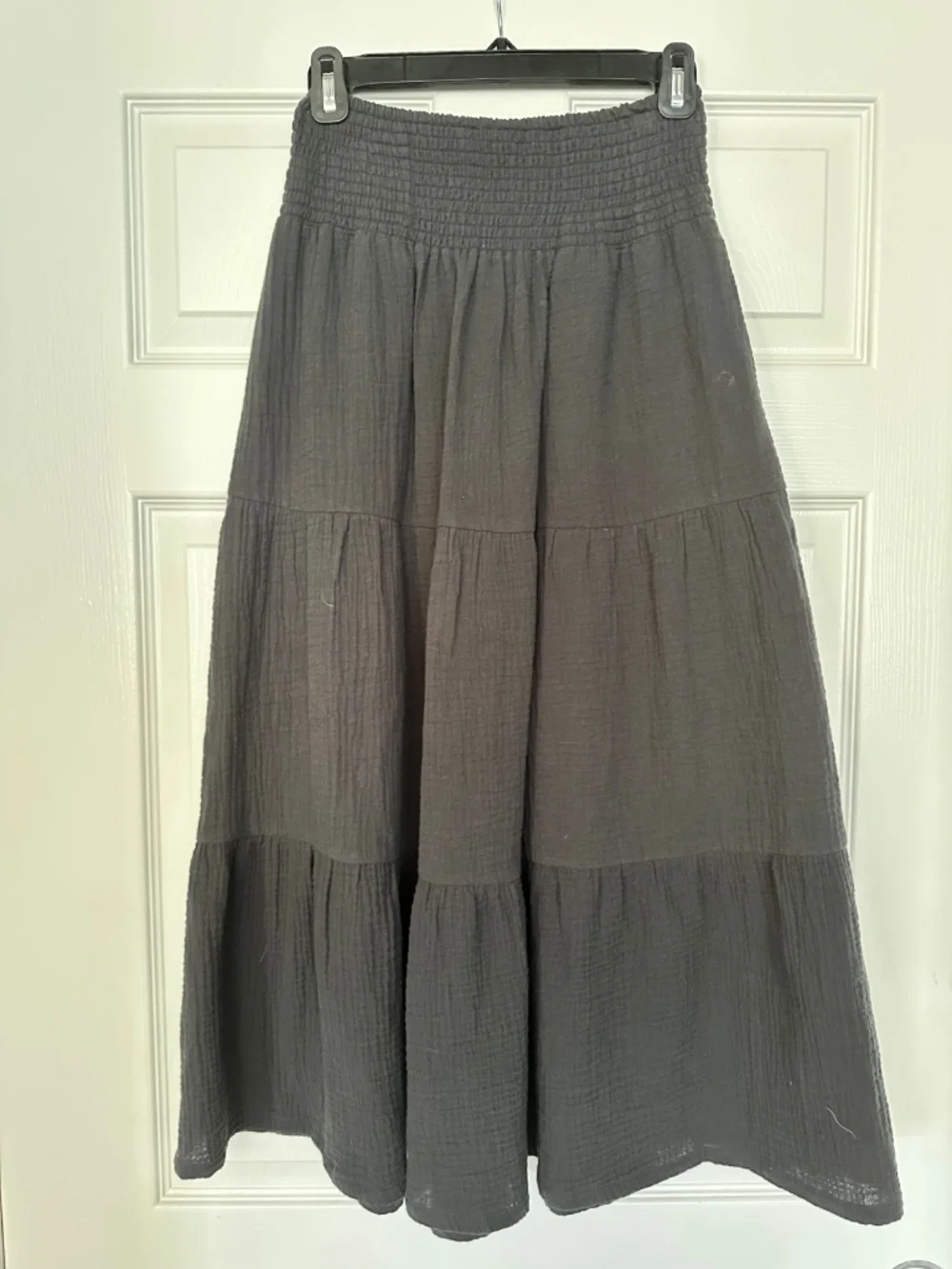 Marine Layer Corrine Double Cloth Maxi Skirt, Black.